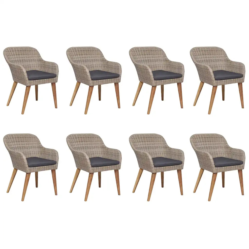 Set da Pranzo da Giardino 9 pz Marrone cod mxl 40760