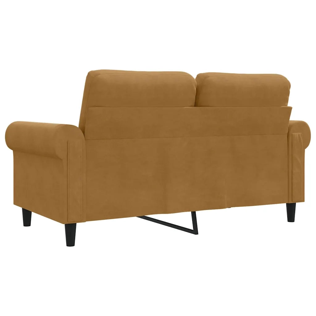 Divano a 2 Posti marrone 120 cm in Velluto 359526