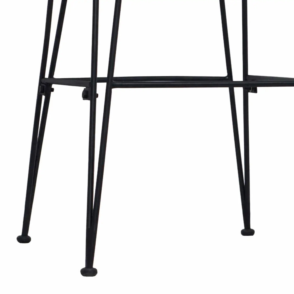 Sgabello da bar 2 pcs Nero 44 x 55 x 109 cm Rattan e acciaio