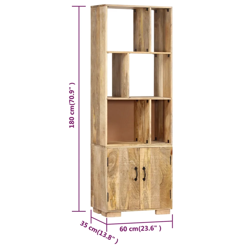 Libreria 60x35x180 cm in Legno Massello di Mango cod mxl 19675