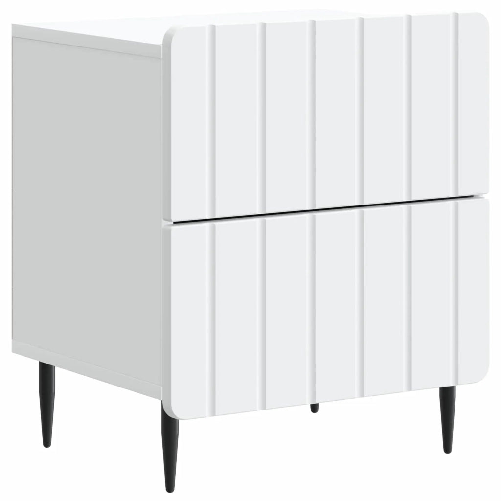 Armadio da Notte con cassetto 2 pcs Bianco 43 x 34,5 x 49,5 cm