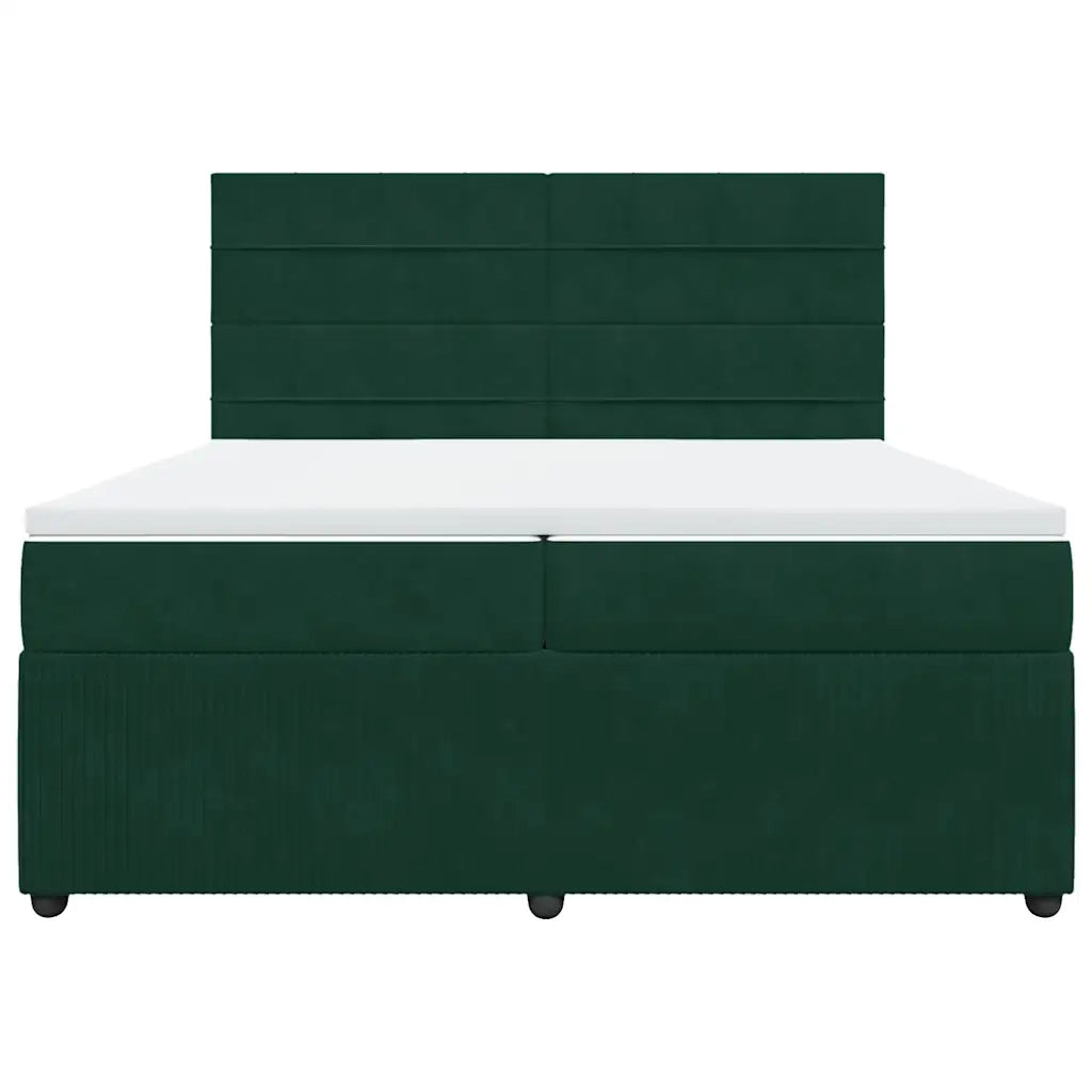 Giroletto a Molle con Materasso Verde Scuro 200x200 cm Velluto 3294733