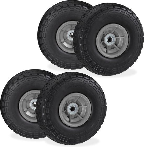 4x Sterzo Anti-Sfrega - 4.1/3.5-4 - Cinghia in Gomma - Sterzo di Ricambio Nero-Grigio