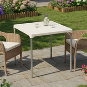 Brownstown, Tavolo da Esterno 4 Posti Made in Italy, 75x75x72h cm Bianco