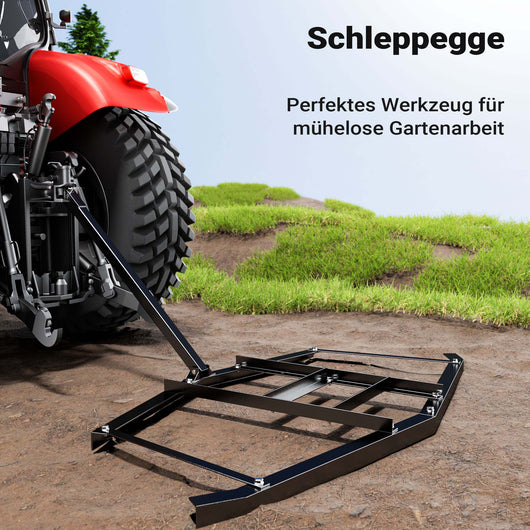 Erpice livellatore prato terreno per trattori compatti 190x98 cm Telaio fisso di livellamento