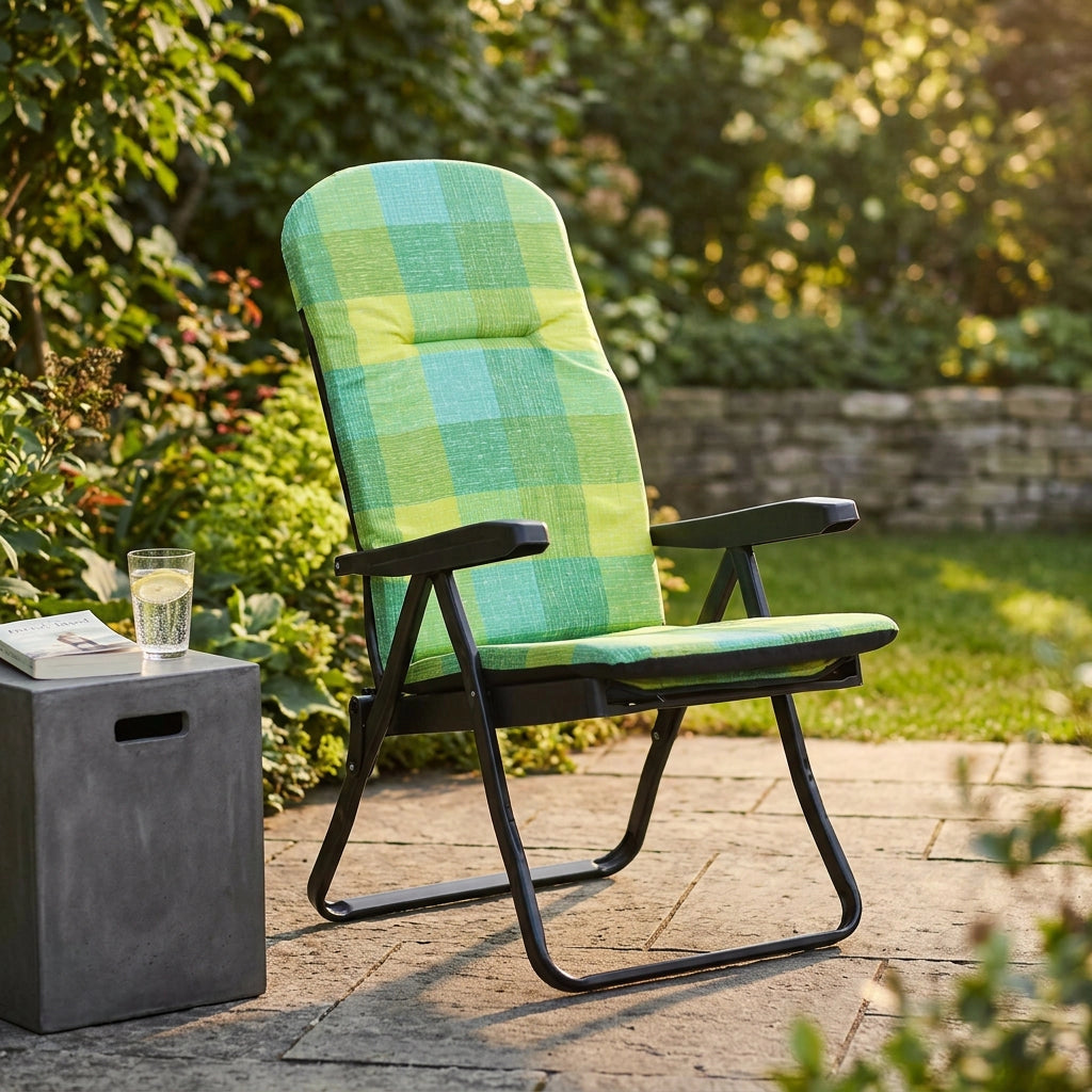 Poltrona Sdraio relax reclinabile in Tessuto Acciaio cm 155x60x60 - QUENTIN