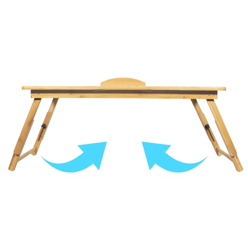 Tavolino da letto XL in bambù per laptop e colazione