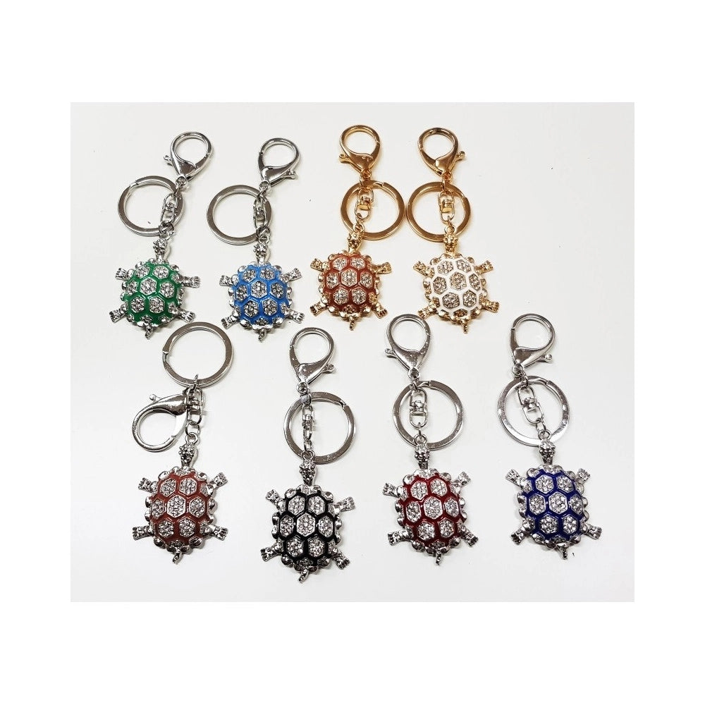 Trade Shop - Set 12 Bomboniere Tartaruga Colorata 18 Anni Compleanno Glitter Porta Chiavi -