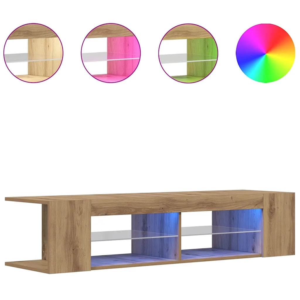 Mobile Porta TV con LED Artigianale 90x39x30 cm Multistrato 856326