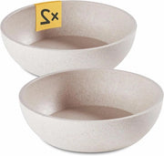 Bowl Cibo 2 x 1L - Resistentente al Lavastoviglie - Beige - 17,5 cm di Diametro - Per Cani Grandi - Bowl d'Acqua per Cani