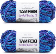 Velluto Strappato Blu Brillante - 2 Pacchi - 300g/10.5oz - Poliestere - 5 voluminosi - 300 Metri - Ferro per Maglia - Lussuoso e Sovraccosto