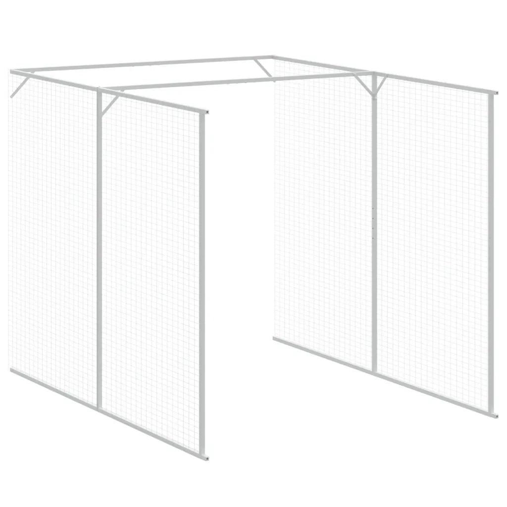 Casetta Cani con Corsa Antracite 165x455x181 cm Acciaio Zincato 3189099