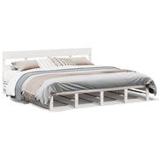 Letto matrimoniale | Letto per adulti | Letto senza Materasso Bianco 180x200 cm Legno Massello di Pino