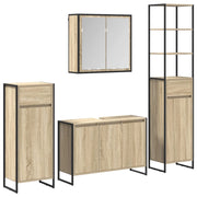 Set di mobili per il Bagno | Armadio da bagno Rovere Sonoma Legno multistrato