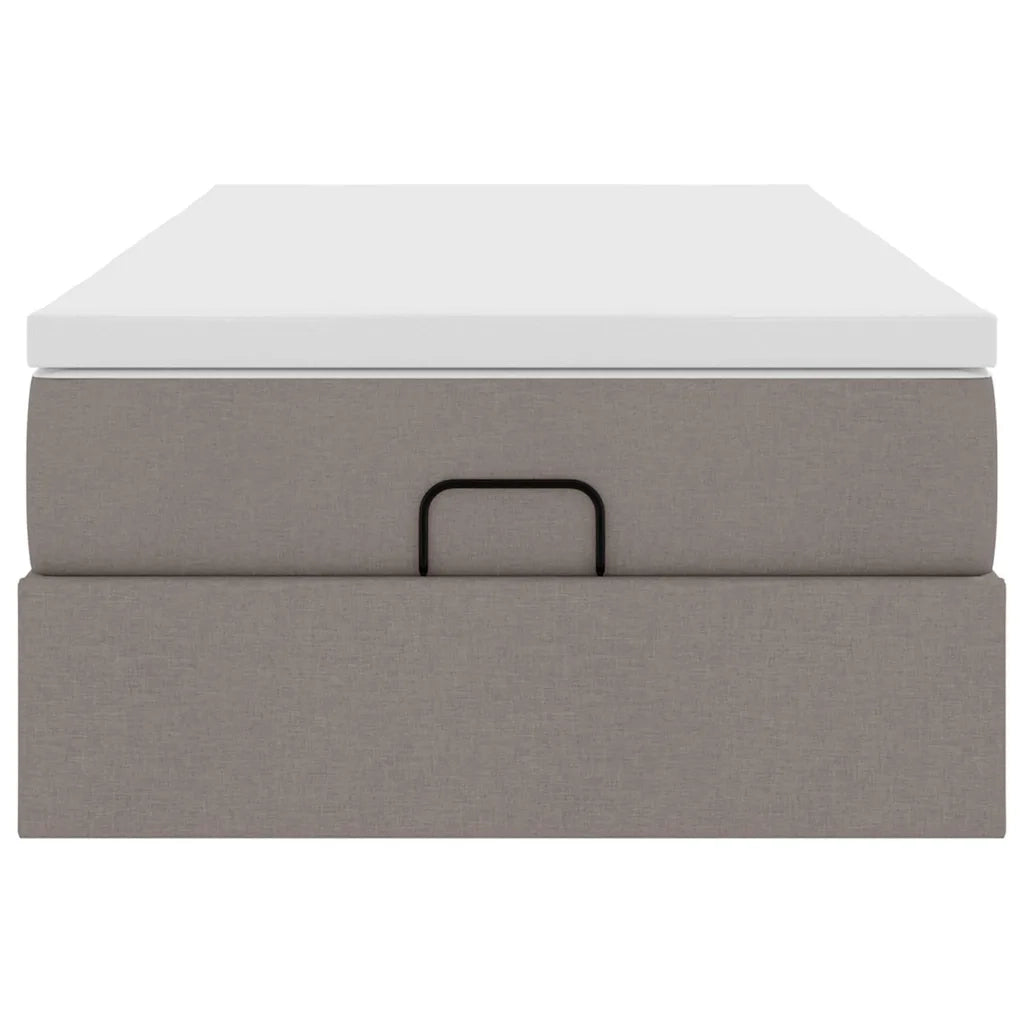 Struttura Letto Pouf con Materasso Tortora 90x190 cm in Tessuto
