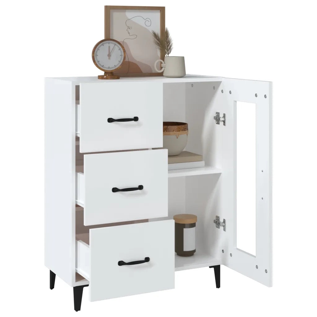 Credenza | Madia | Buffet da pranzo | Armadio da pranzo Bianca 69,5x34x90 cm in Legno Multistrato