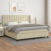 Giroletto a Molle con Materasso Crema 200x200 cm in Similpelle 3132521
