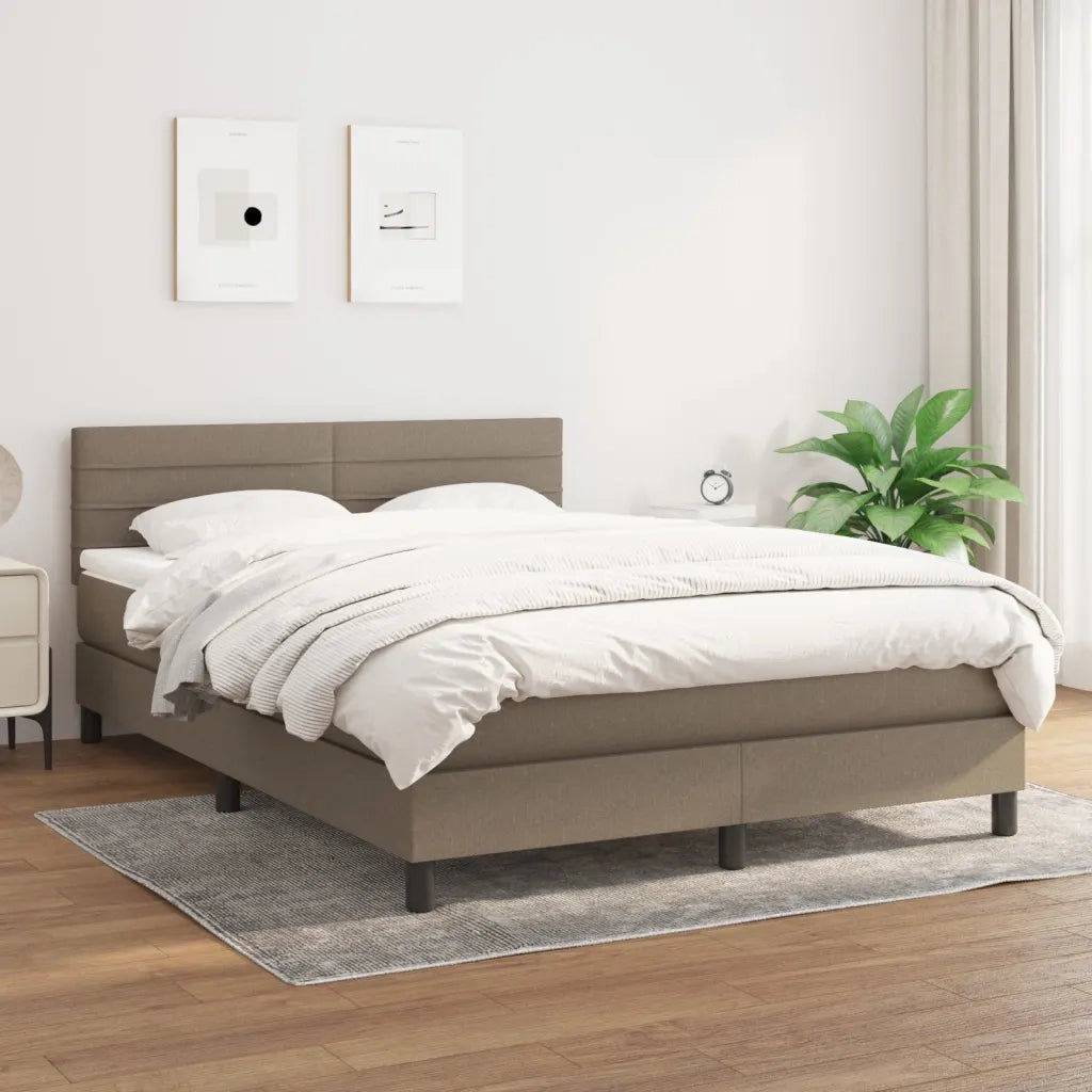 Giroletto a Molle con Materasso Tortora 140x190 cm in Tessuto 3140133