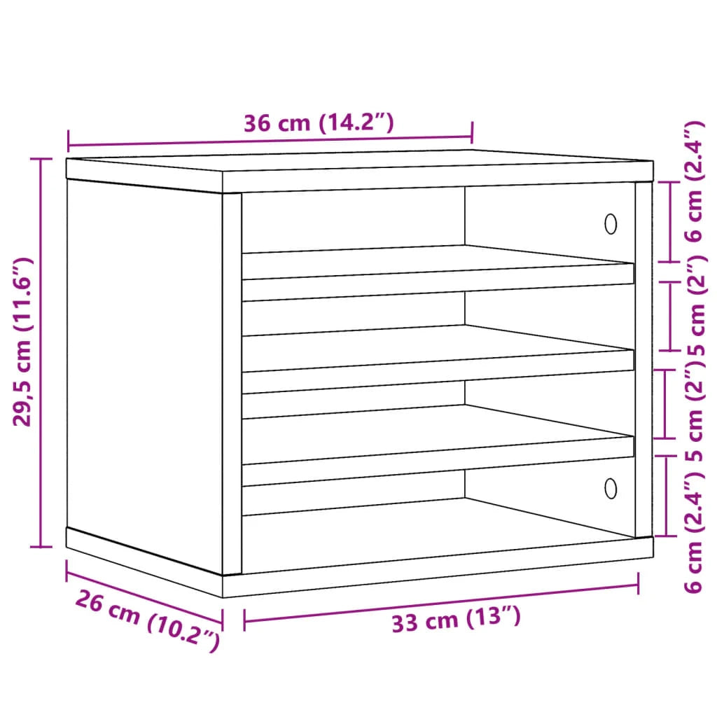 Mobiletto portaoggetti per ufficio 36 x 26 x 29,5 cm marrone 02_0043552