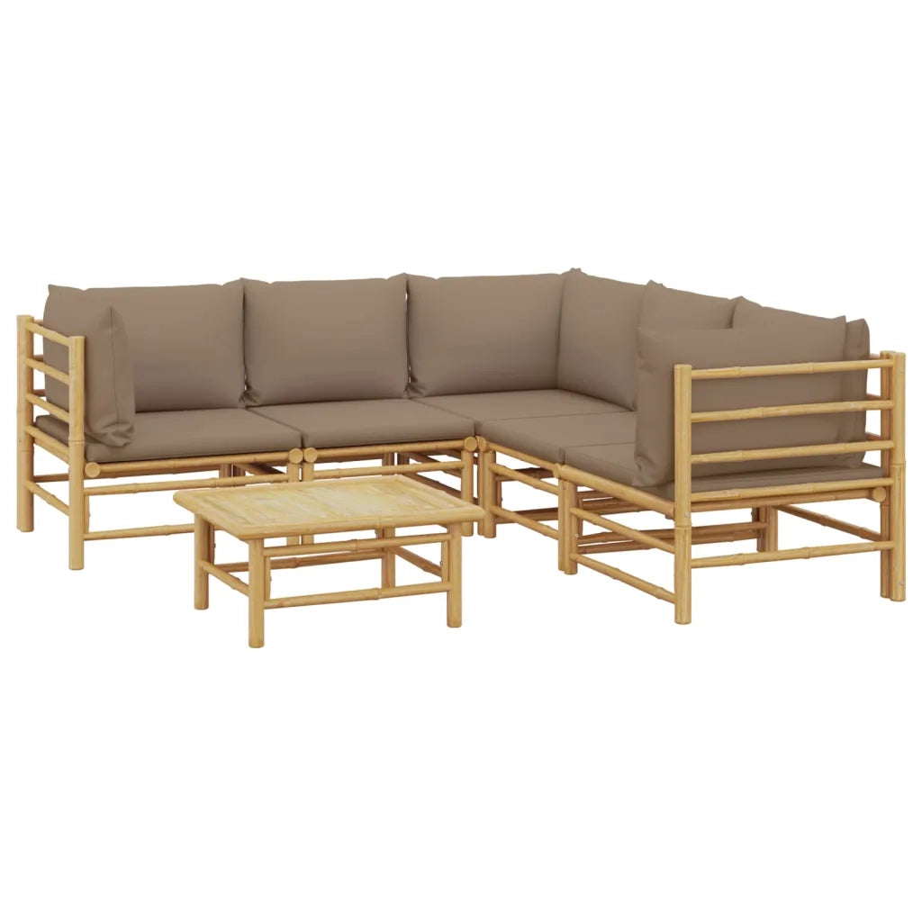 Set Salotto da Giardino 6pz con Cuscini Tortora BambÃ¹