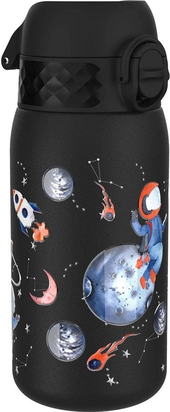 Ottimo Bicchiere Acqua per Bambini 350ml/12oz con Chiusura Ermetica e Maniglia Portatile Sicuro per Lavastoviglie Inox BPA Libero Facile da Pulire Senza Odori Design Spaziale