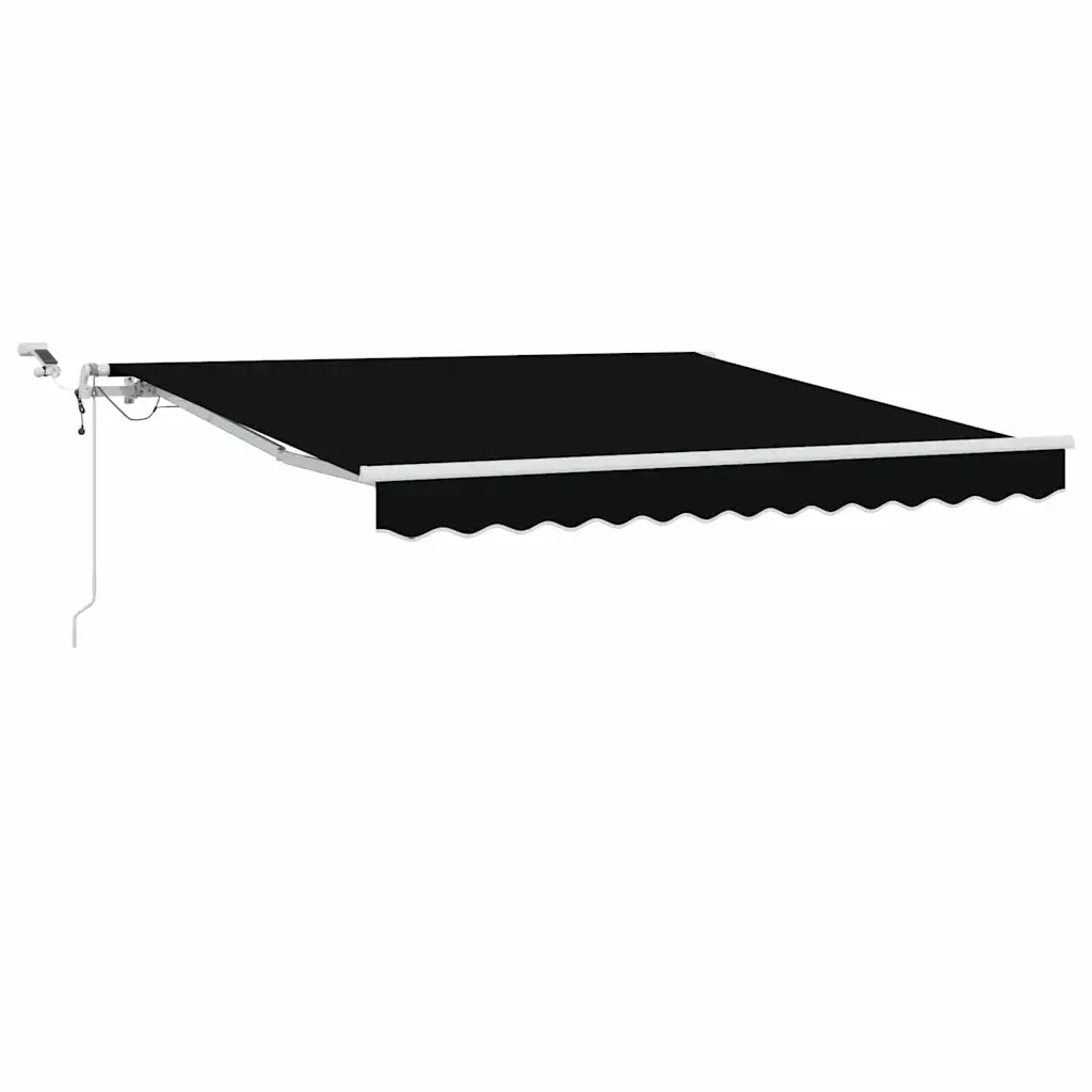 Tenda Retrattile Nero 350 x 250 cm Poliestere e Metallo
