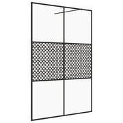 Parete doccia con vetro divisorio per vasca accessorio da bagno box doccia arredamento per la casa ESG trasparente 140 x 195 cm nero 02_0002153