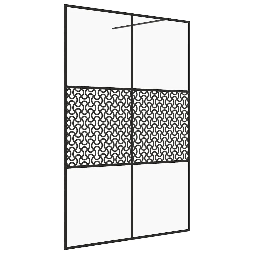 Parete doccia con vetro divisorio per vasca accessorio da bagno box doccia arredamento per la casa ESG trasparente 140 x 195 cm nero 02_0002153