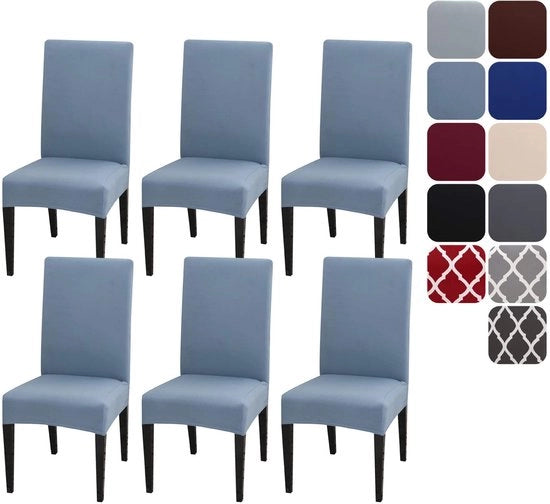 Set di 6 Copridisegni per Sedie Estendibili per Sedi da Cucina, Copridisegni per Sedie Rimovibili e Lavabili con Decorazione per la Casa, la Cucina, l'Hotel, il Ristorante, il Salone, il Matrimonio, la Festa