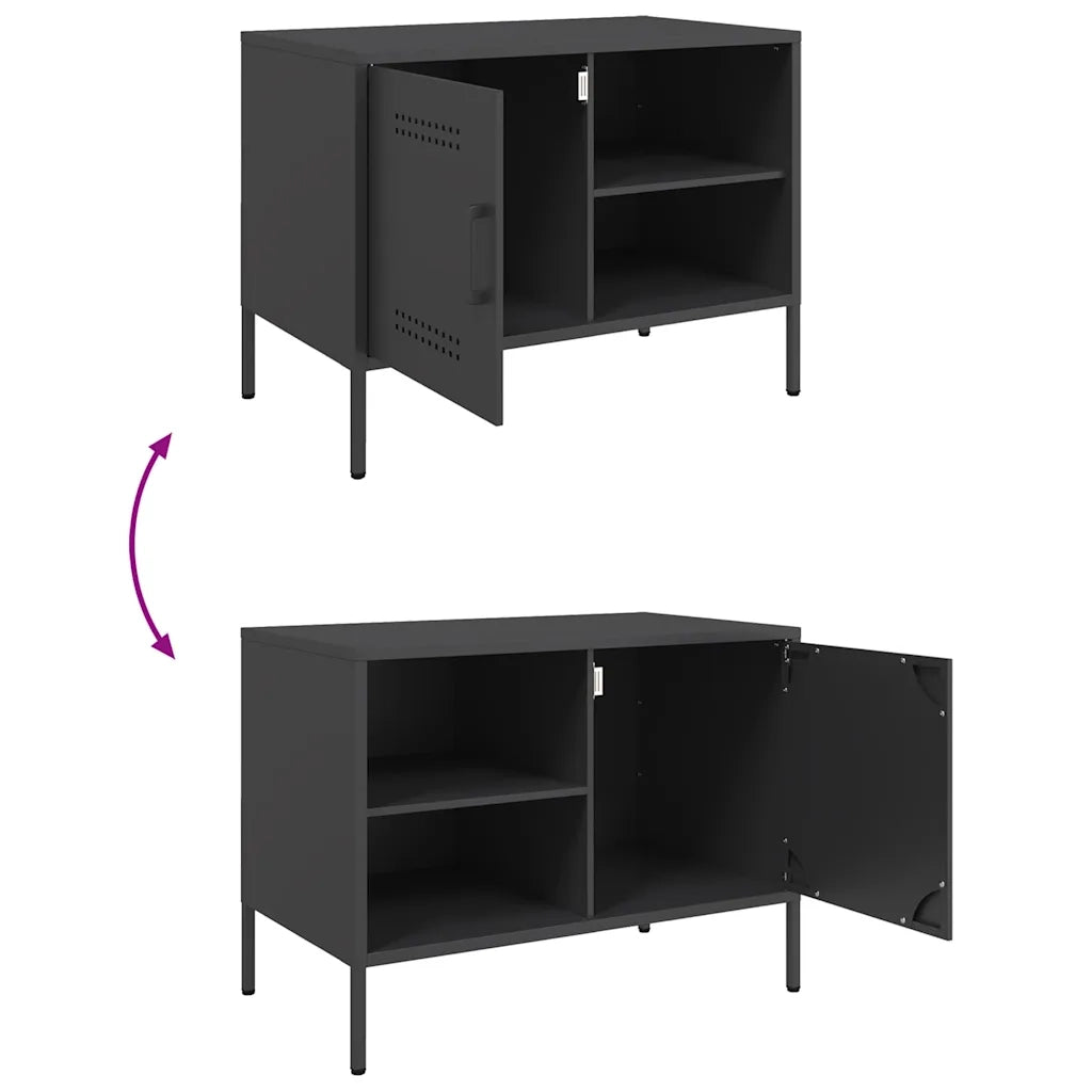 vidaXL Mobile TV Nero 68x39x50,5 cm in Acciaio