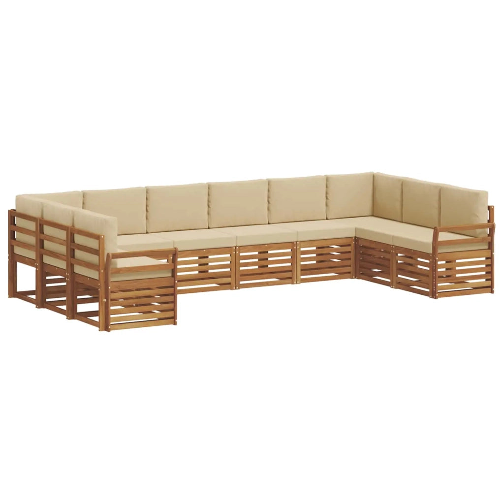 Set divano sezionale con cuscino 10 pcs Naturale e Beige