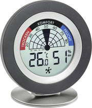 Termometro e Igrometro Digitale per Temperatura e Umidità, Monitoraggio del Rischio di Muffa, Colore Argento