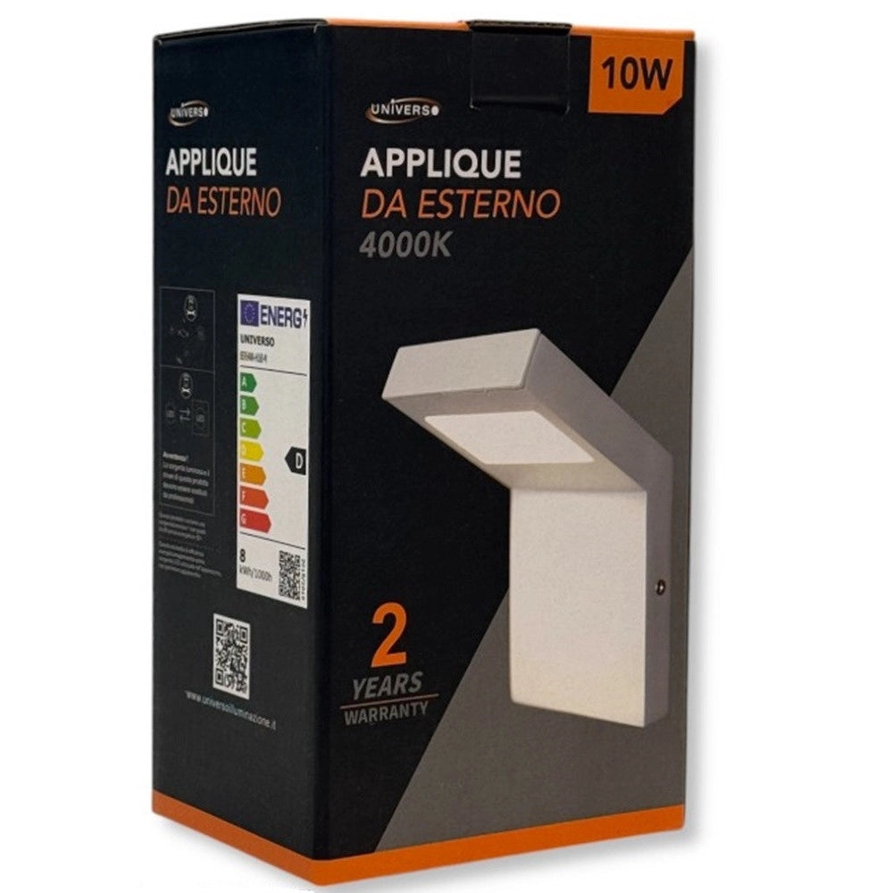 Trade Shop - Lampada Applique Led Da Giardino 10w Ip54 Lampione Bollard Da Muro Luce 4000k 954wa-h160 - Bianco