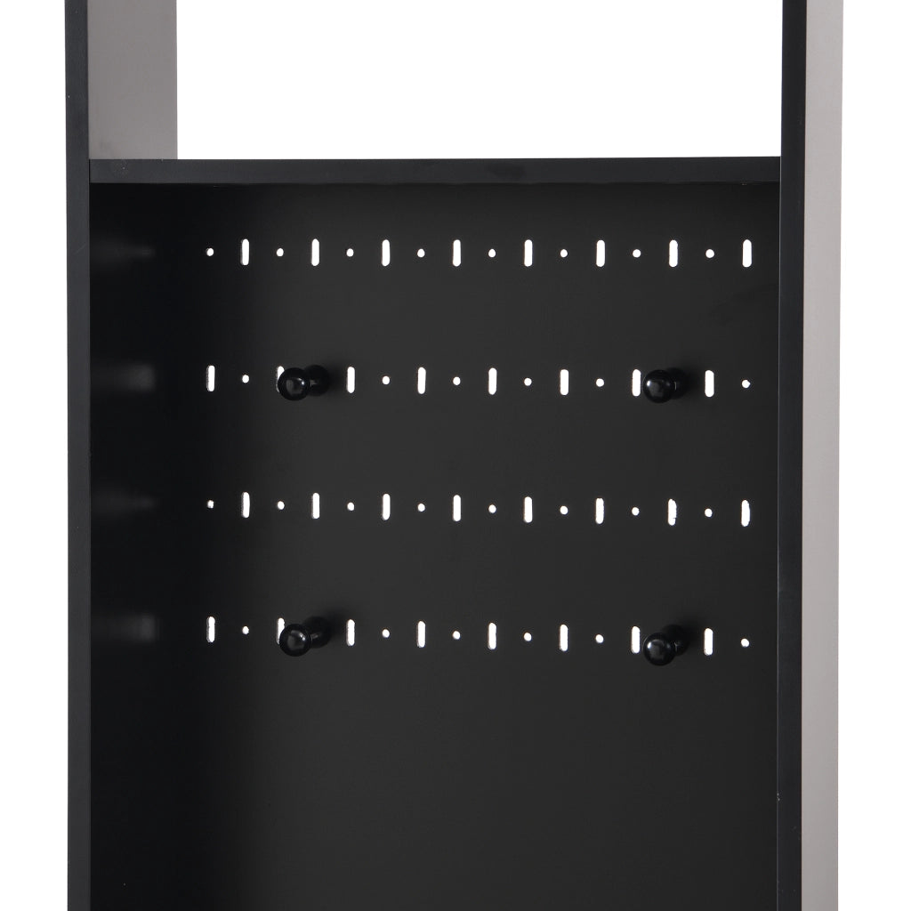Scarpiera con Panca Imbottita e Appendiabiti ¨C MINIMAL ¨C Nero, 4 Ganci, H180xL100xP35 cm