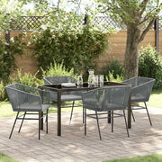 Set da Pranzo per Giardino con cuscino 5 pcs Grigio 3380934