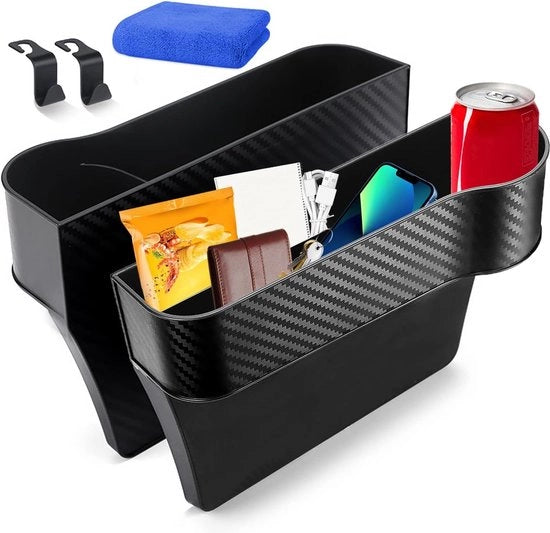 Organizzatore di auto per 2 posti con contenitore per bicchieri - stazione di ricarica USB - holder per smartphone