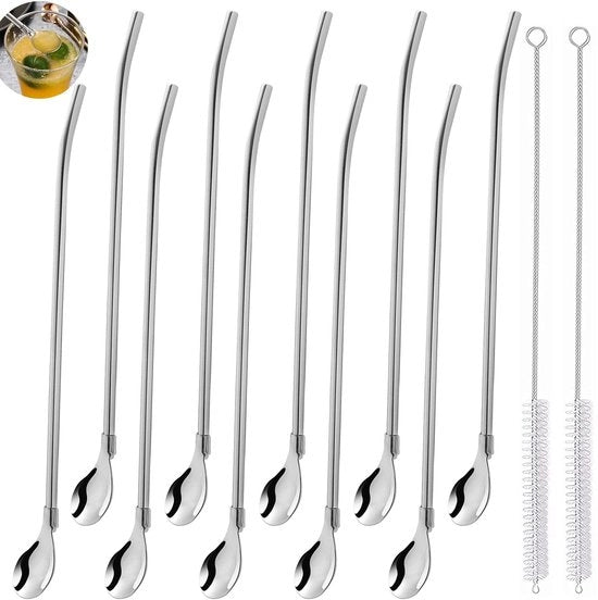 Set di riettes in acciaio inossidabile da 10 pezzi - Set di riettes riciclabili - Set di riettes in acciaio inossidabile - Spazzolino da cucina con riettes - Riettes sicure e amiche del ambiente