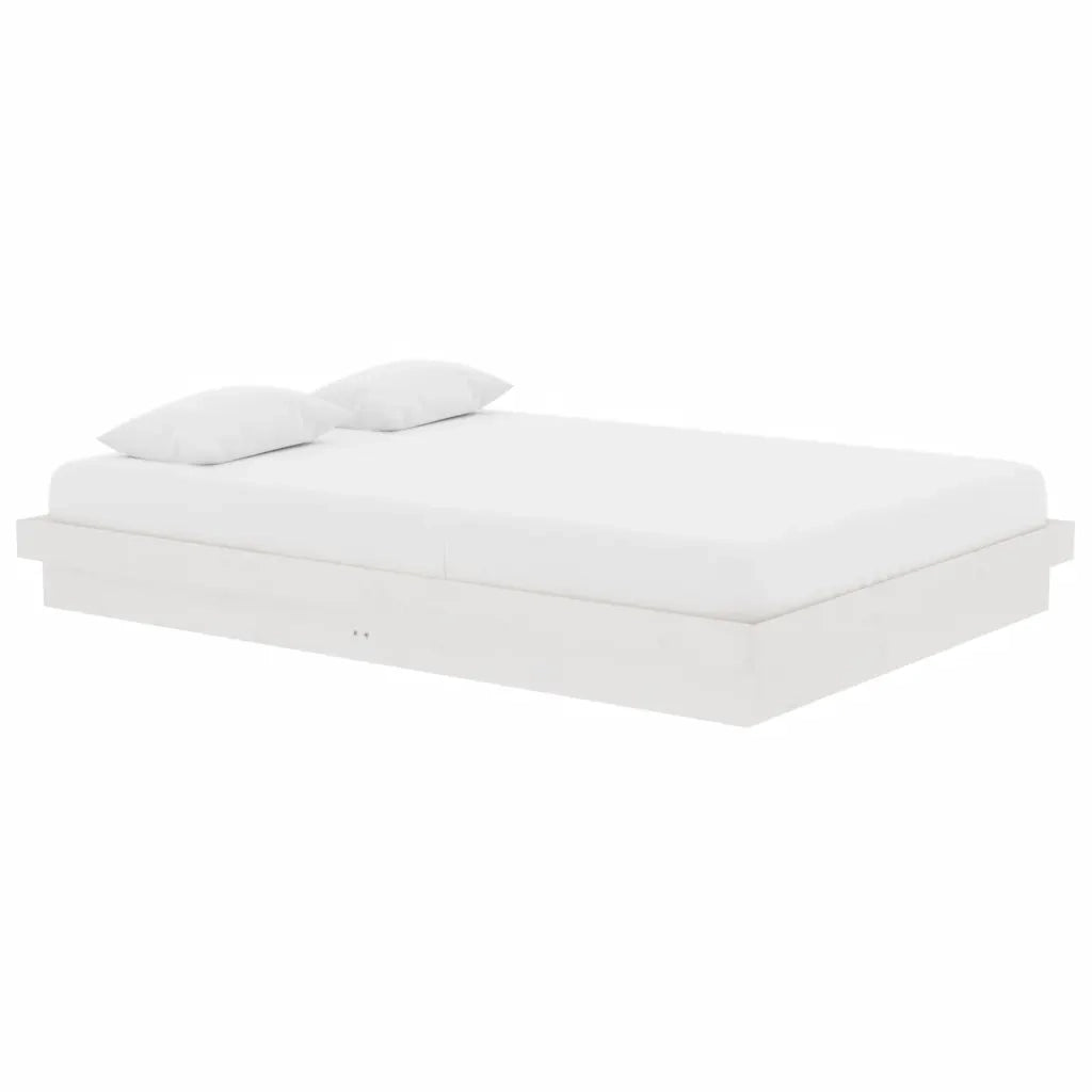 Giroletto-Struttura Letto Bianco in Legno Massello 140x200 cm 983265