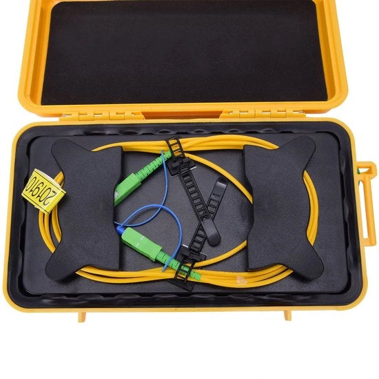 OTDR per Fibra Ottica 500m - Fibra di Vetro Kunststof - Modalità Singola 9/125 - Attenzione ≤ 0,5 dBm/km - Incluso Custodia di Riposo - Tasca di Protezione - Fibra Ottica Kunststof