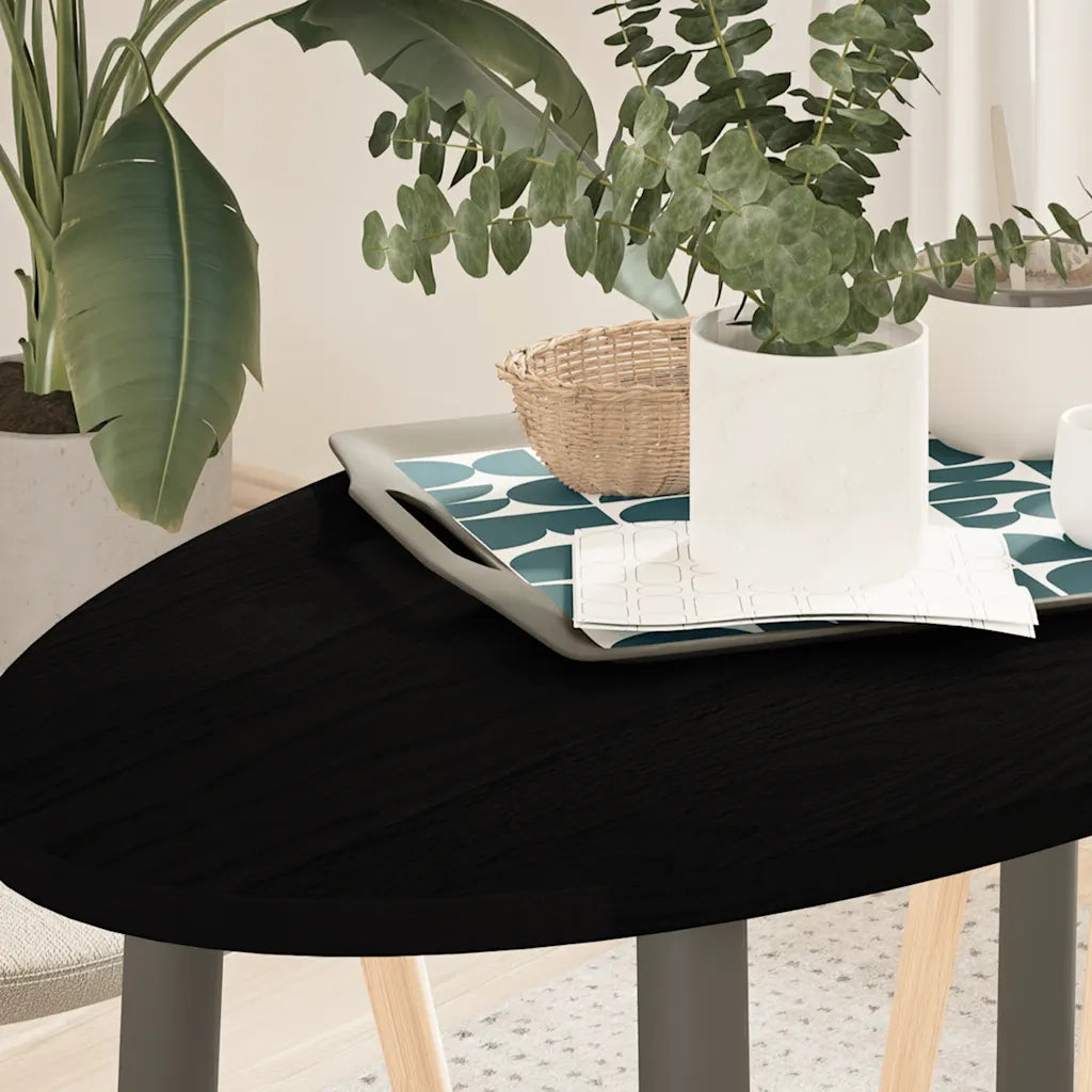 Piano Tavolo Marrone Scuro 100x50x2 cm in Rovere Massello Ovale 4009054