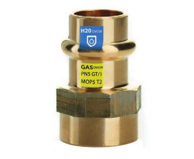 RACCORDO DIRITTO A PRESSARE FEMMINA IN BRONZO SERIE FRABOPRESS KOMBI 1Ø22   FRA-BO SPA