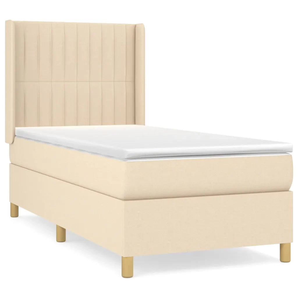 Giroletto a Molle con Materasso Crema 100x200 cm in Tessuto