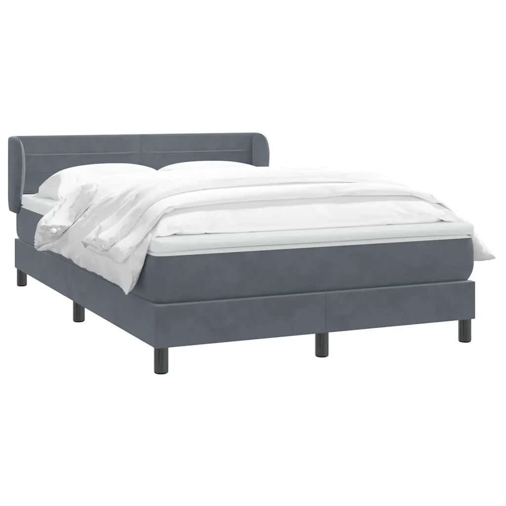 Giroletto a Molle con Materasso Grigio Scuro 160x210 cm Velluto 3317614
