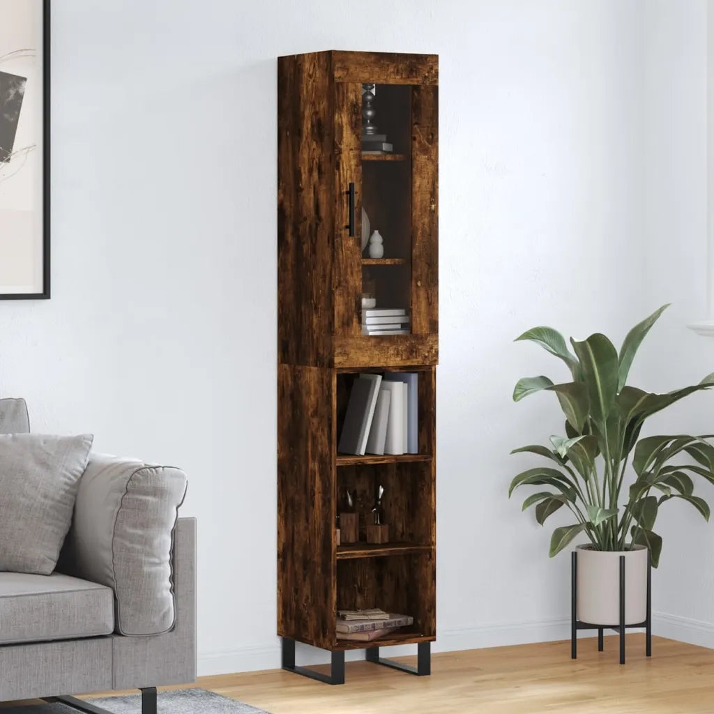 Credenza Rovere Fumo 34,5x34x180 cm in Legno Multistrato 3199390