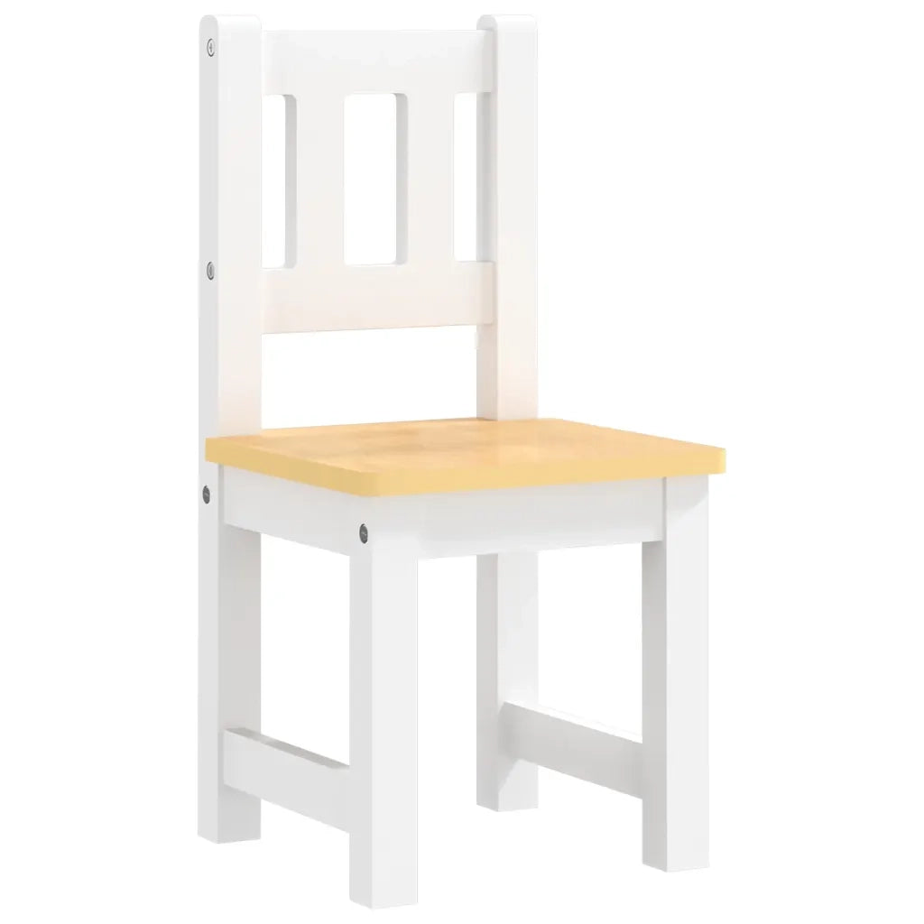 vidaXL Set Tavolo e Sedie per Bambini 4 Pezzi Bianco e Beige in MDF
