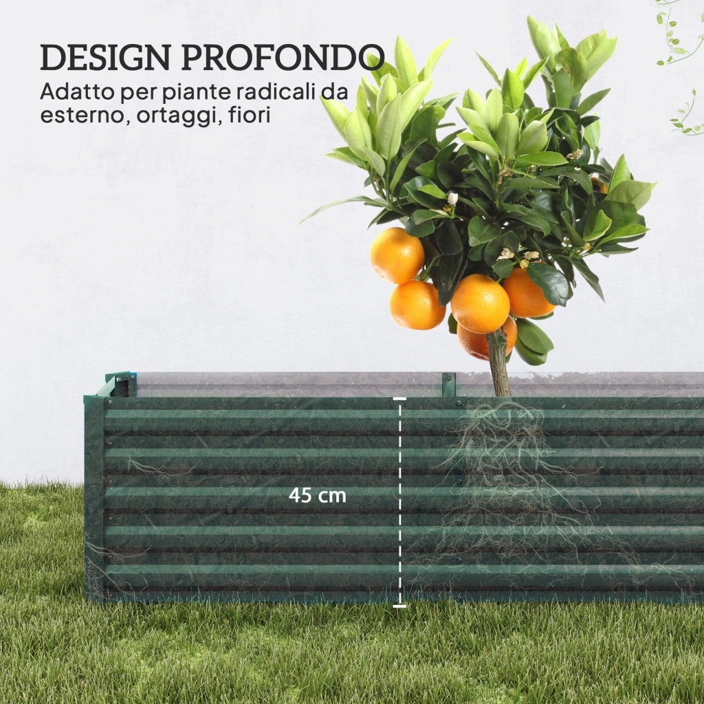 Letto Rialzato per Orto ¨C Zephmum ¨C Verde 240x40x45 cm