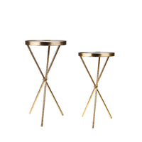 Set 2 Tavolini Rotondi 36 x 71 cm Specchio