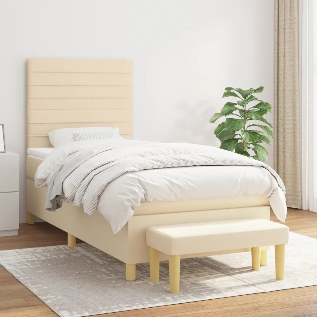 Giroletto a Molle con Materasso Crema 90x200 cm inTessuto 3137210