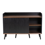 Credenza e Madia con 2 Ante Scorrevoli; 3 Cassetti; Ripiani Regolabili; Stile Moderno; in Pannelli di Particelle; 117;5??40??80 cm; Nero