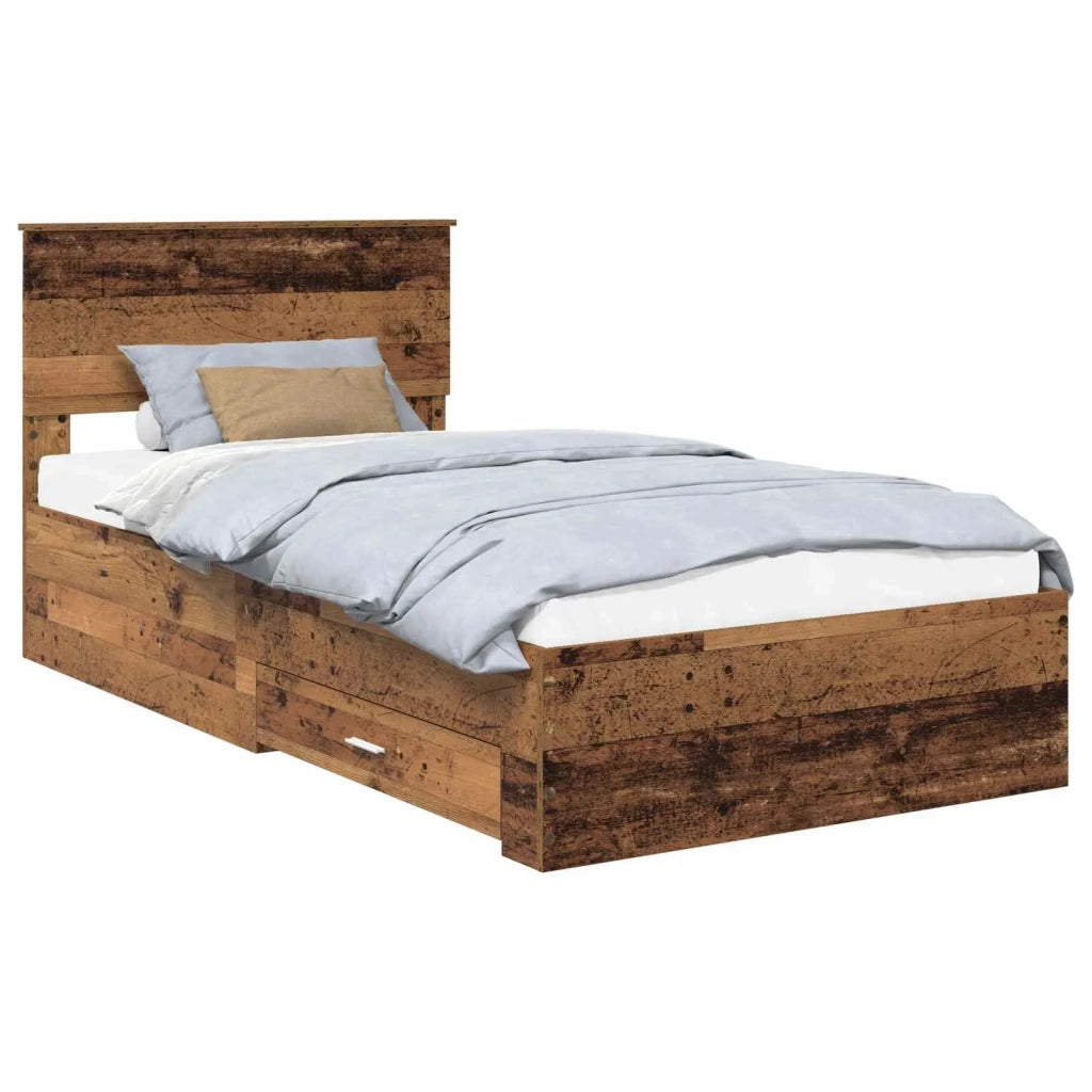 Struttura del letto con testiera Legno vecchio 100 x 200 cm 3410938